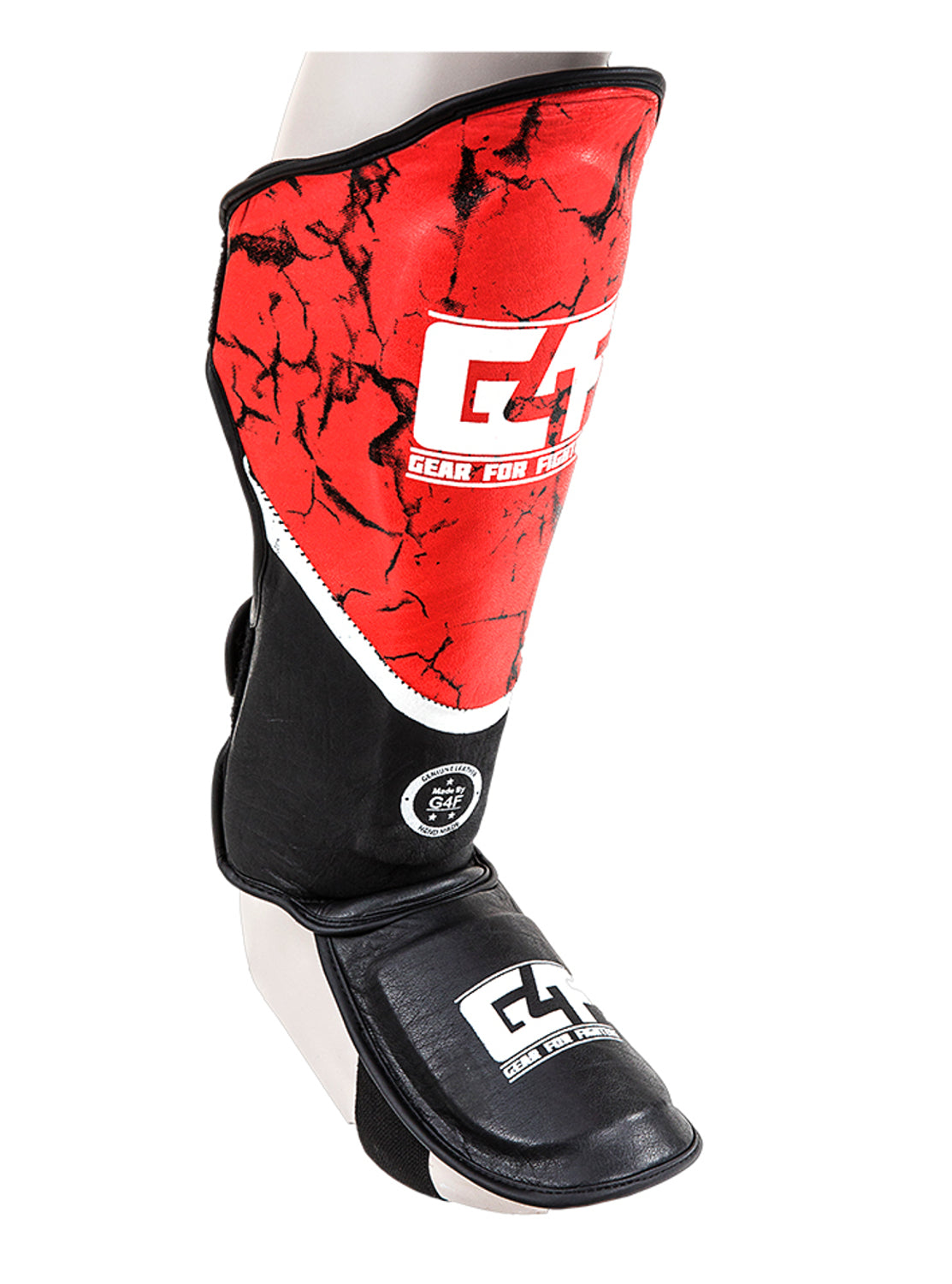 G4F Kick Boxing Red Leather Knee Pad Protector