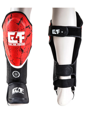 G4F Kick Boxing Red Leather Knee Pad Protector