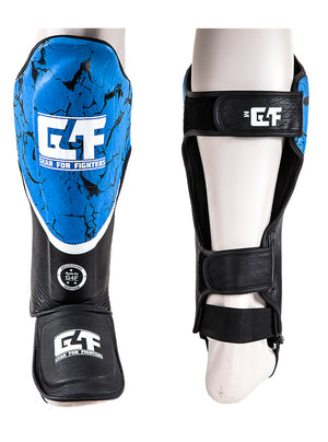 G4F Kick Boxing Blue Leather Knee Pad Protector