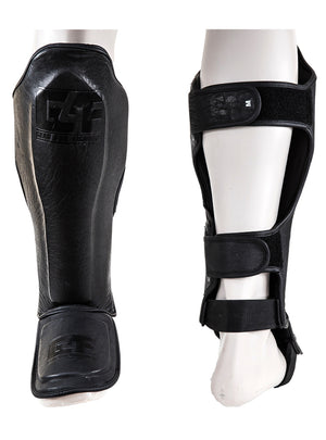 G4F Kick Boxing Black Leather Knee Pad Protector