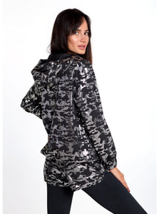 Joya Military Camouflage Patterned Raincoat Windbreaker
