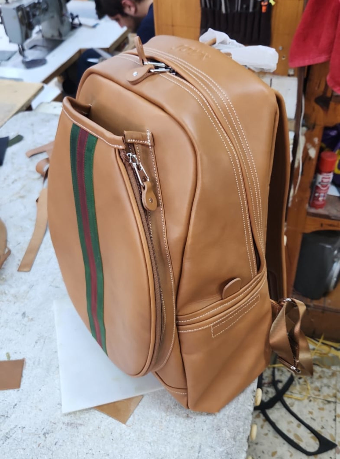 Joya Italian Leather Tennis Backpack