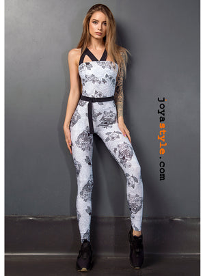 Limited Sasha Tattoo Design Yoga Pilates Fitness Athlete | Jumpsuit Leggings