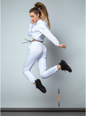 Jogger Light Belly White Athlete Women's Tracksuit Set