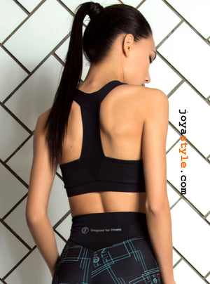 Gray Neron Printed Design Sports Bra Bustier Top