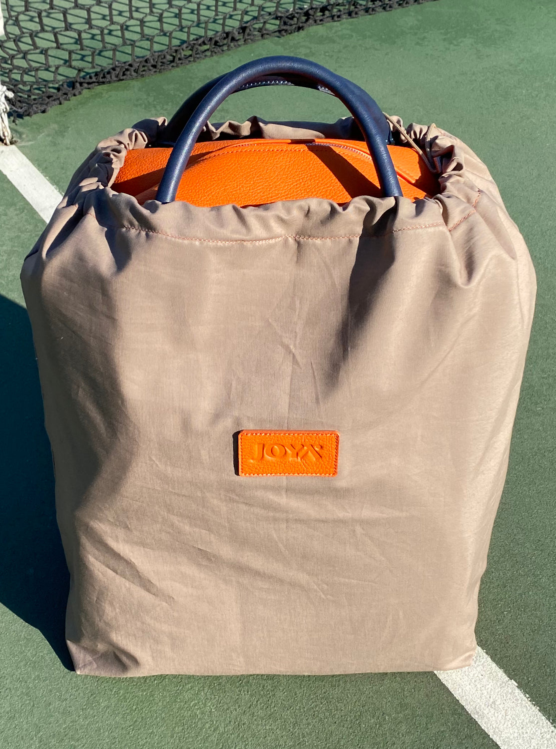 Joya Art XL Leather Orange 3 Racket Capacity Tennis Bag 