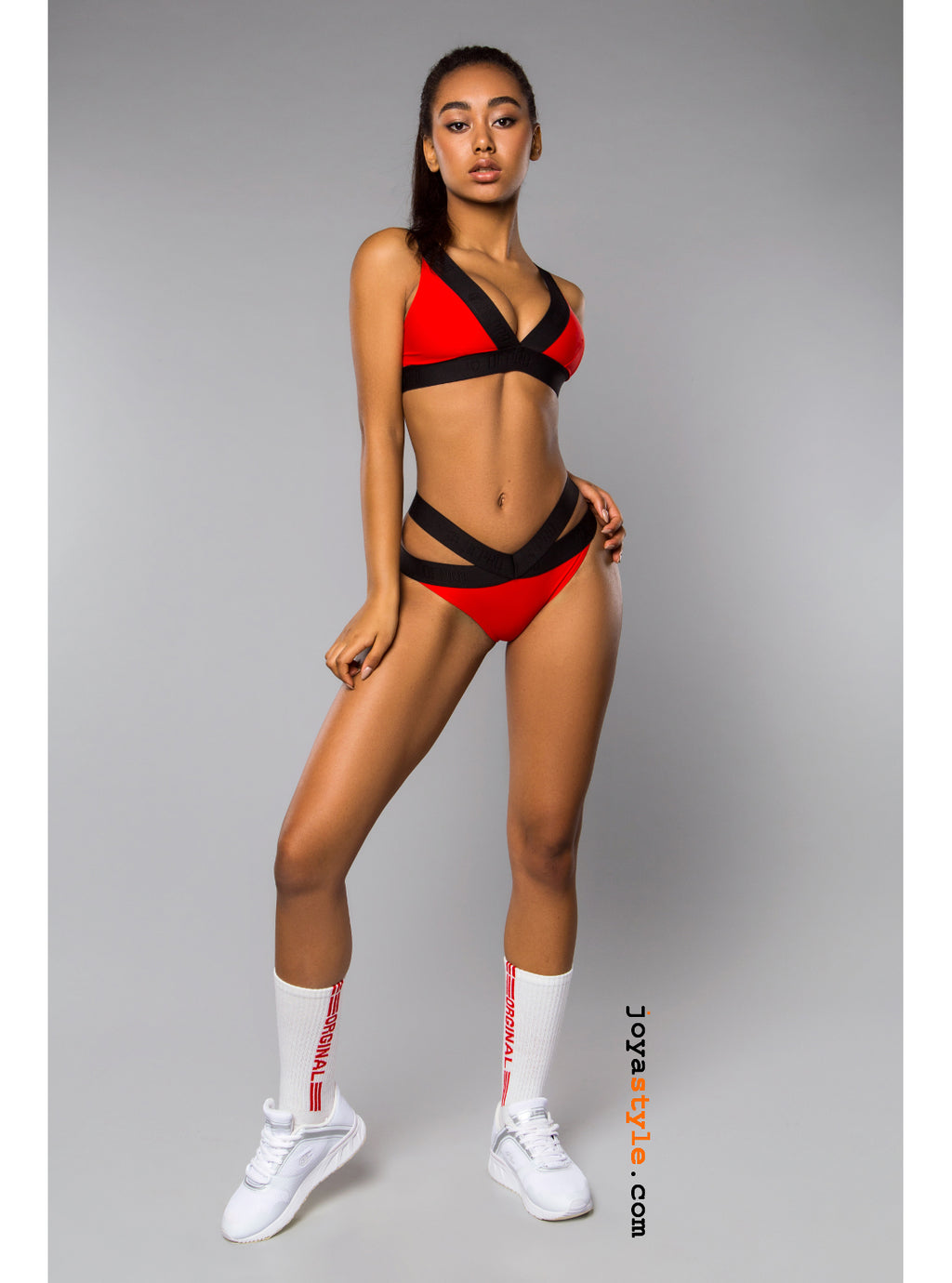 Rimini Push Up Red Bottom Top Bikini Set