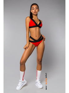 Rimini Push Up Red Bottom Top Bikini Set