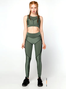 iRobotic Matte Glossy Green High Waist Leggings