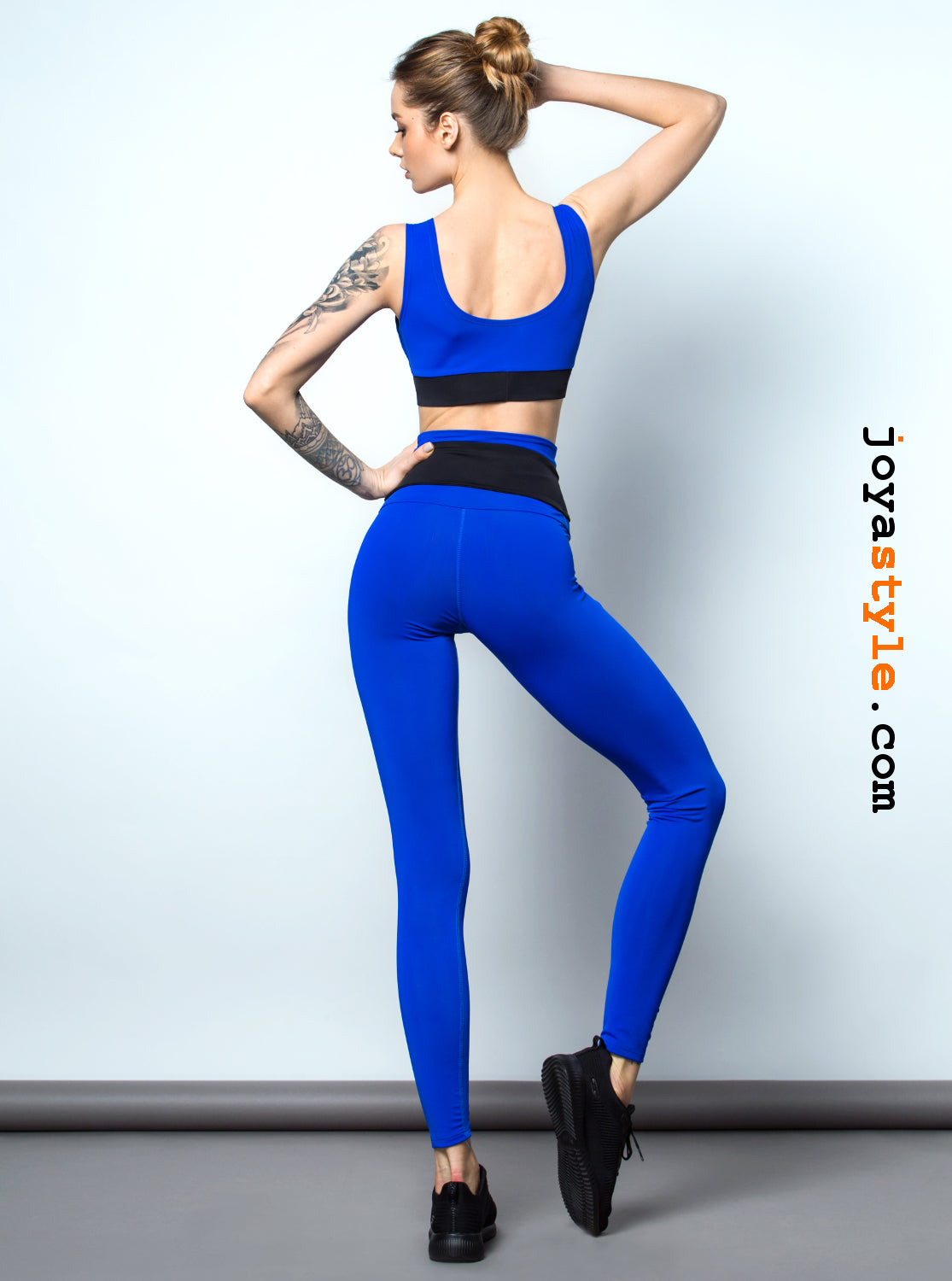 Ocean Belt High Waist Blue Running Fitness Tights