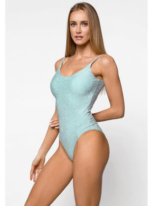 Cloud Blue Low Back Swimsuit