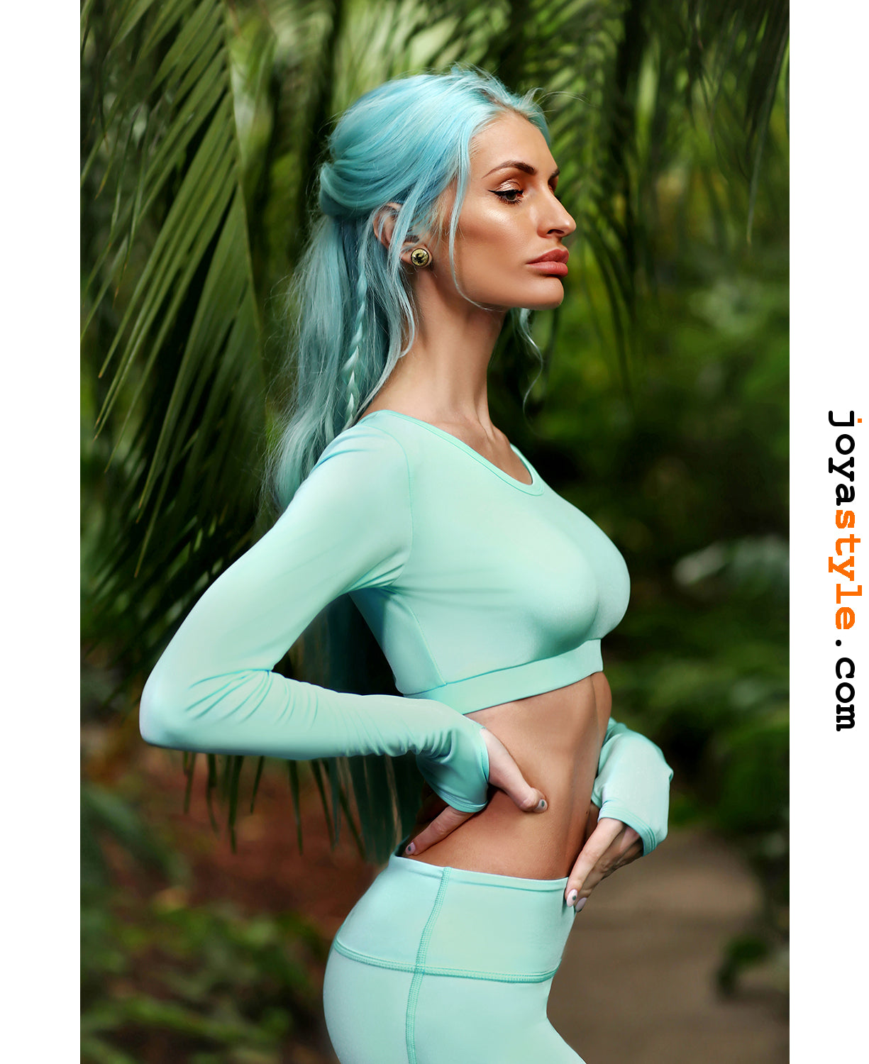 Pastel Turquoise Long Sleeve Bra | BustierTops