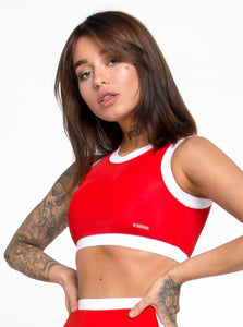 Joya Red White Tennis Top Bra Bustier