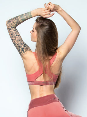 Puppy Mouth Cross Strap Zippered Yoga Top Bra Top